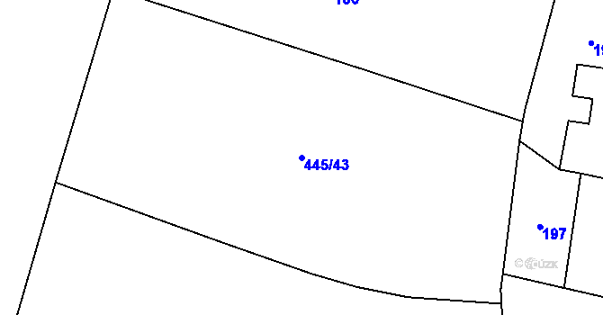 Parcela st. 445/43 v KÚ Kratonohy, Katastrální mapa