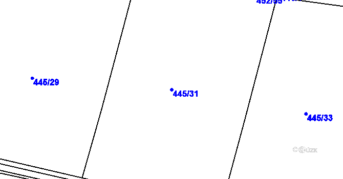 Parcela st. 445/31 v KÚ Kratonohy, Katastrální mapa