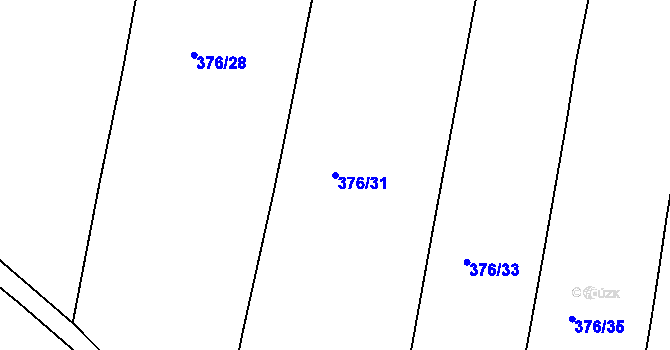 Parcela st. 376/31 v KÚ Kratonohy, Katastrální mapa