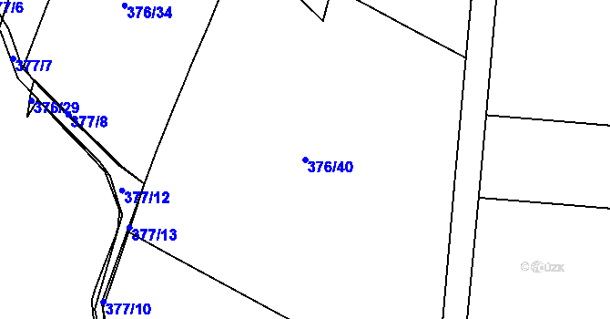 Parcela st. 376/40 v KÚ Kratonohy, Katastrální mapa