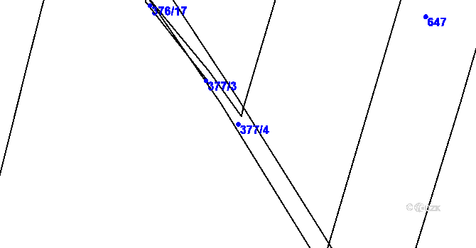 Parcela st. 377/4 v KÚ Kratonohy, Katastrální mapa