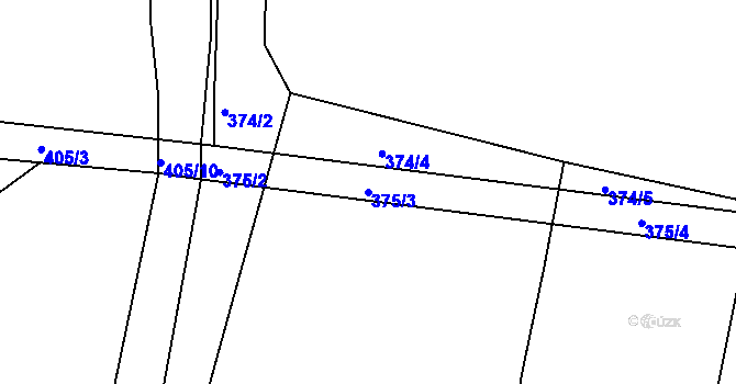 Parcela st. 375/3 v KÚ Kratonohy, Katastrální mapa