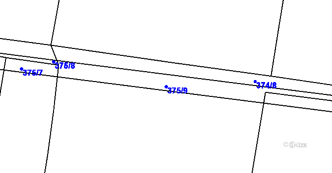 Parcela st. 375/9 v KÚ Kratonohy, Katastrální mapa