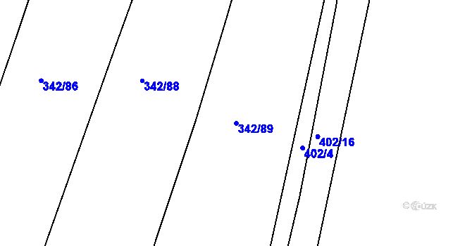 Parcela st. 342/89 v KÚ Kratonohy, Katastrální mapa