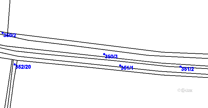 Parcela st. 350/3 v KÚ Kratonohy, Katastrální mapa