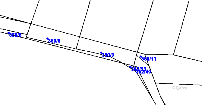 Parcela st. 350/9 v KÚ Kratonohy, Katastrální mapa