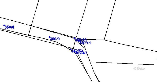 Parcela st. 350/11 v KÚ Kratonohy, Katastrální mapa