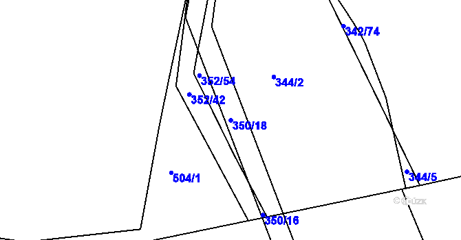 Parcela st. 350/18 v KÚ Kratonohy, Katastrální mapa