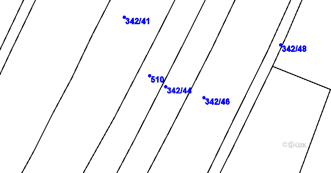 Parcela st. 342/44 v KÚ Kratonohy, Katastrální mapa