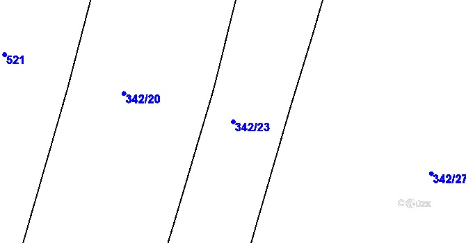 Parcela st. 342/23 v KÚ Kratonohy, Katastrální mapa