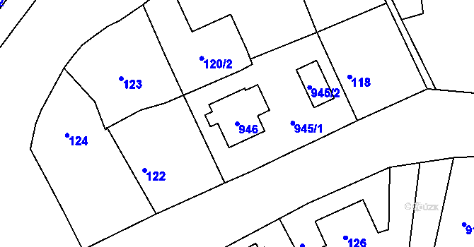 Parcela st. 946 v KÚ Kratonohy, Katastrální mapa