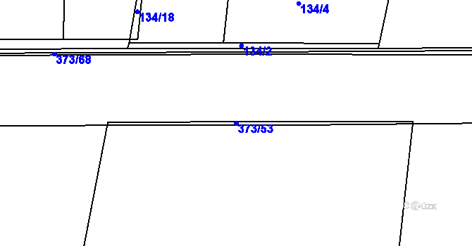 Parcela st. 373/53 v KÚ Kratonohy, Katastrální mapa