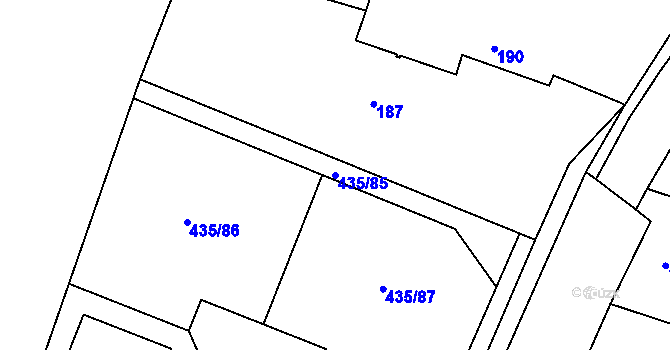 Parcela st. 435/85 v KÚ Kratonohy, Katastrální mapa