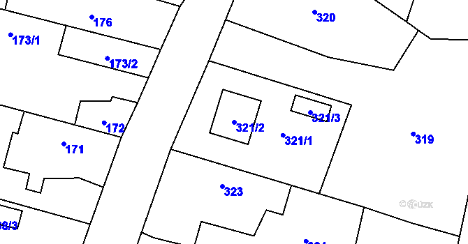 Parcela st. 321/2 v KÚ Kratonohy, Katastrální mapa