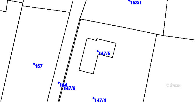 Parcela st. 147/5 v KÚ Kratonohy, Katastrální mapa