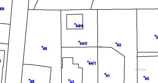 Parcela st. 44/2 v KÚ Kratonohy, Katastrální mapa