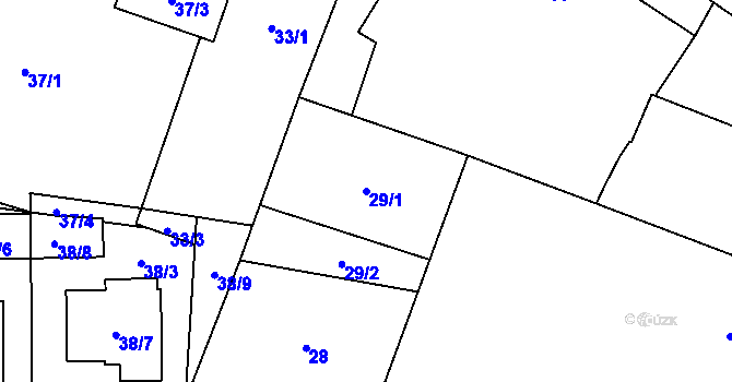 Parcela st. 29/1 v KÚ Kratonohy, Katastrální mapa