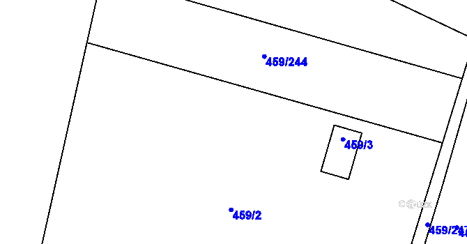 Parcela st. 459/245 v KÚ Kratonohy, Katastrální mapa
