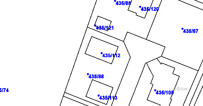 Parcela st. 435/112 v KÚ Kratonohy, Katastrální mapa