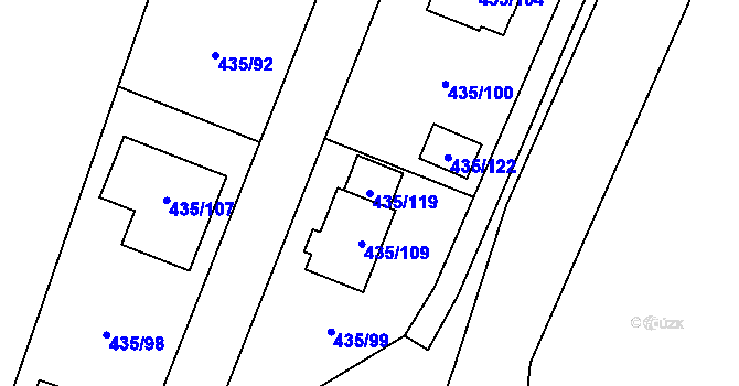 Parcela st. 435/119 v KÚ Kratonohy, Katastrální mapa