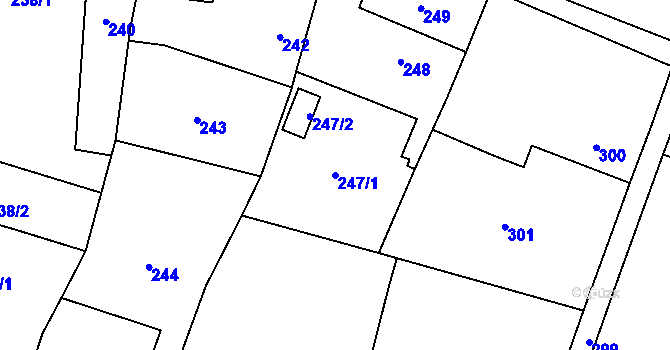 Parcela st. 247/1 v KÚ Kratonohy, Katastrální mapa