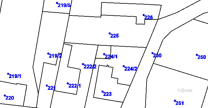 Parcela st. 224/1 v KÚ Kratonohy, Katastrální mapa