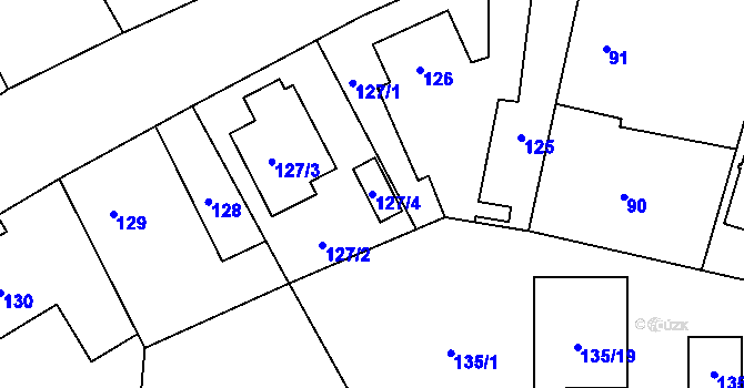 Parcela st. 127/4 v KÚ Kratonohy, Katastrální mapa