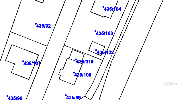 Parcela st. 435/122 v KÚ Kratonohy, Katastrální mapa