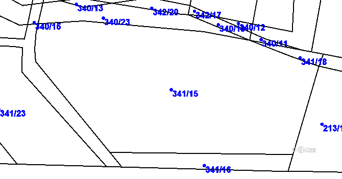 Parcela st. 341/15 v KÚ Obědovice, Katastrální mapa