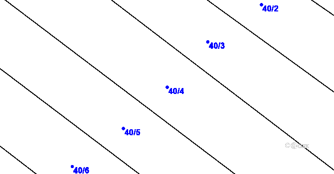 Parcela st. 40/4 v KÚ Krátošice, Katastrální mapa