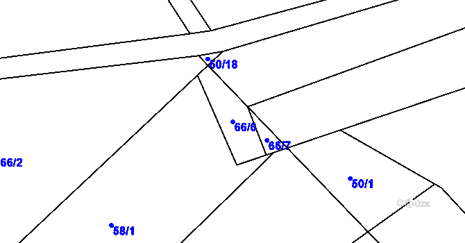 Parcela st. 66/6 v KÚ Krátošice, Katastrální mapa