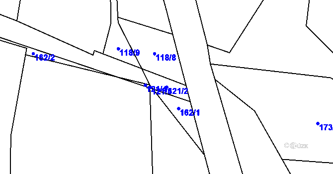 Parcela st. 121/2 v KÚ Krátošice, Katastrální mapa