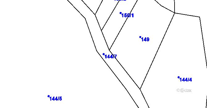 Parcela st. 144/7 v KÚ Krátošice, Katastrální mapa