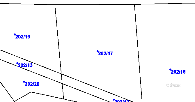 Parcela st. 202/17 v KÚ Krátošice, Katastrální mapa
