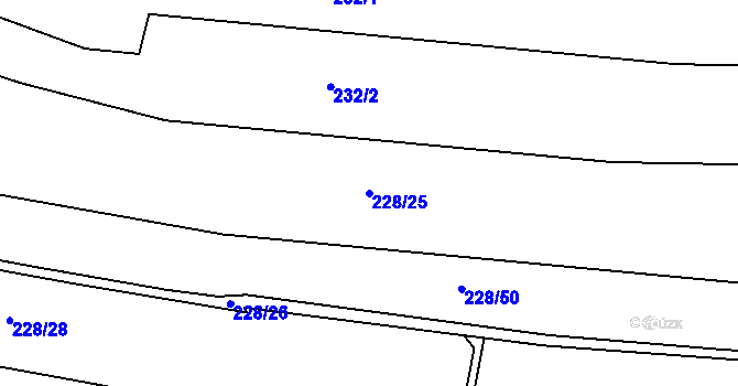 Parcela st. 228/25 v KÚ Krátošice, Katastrální mapa