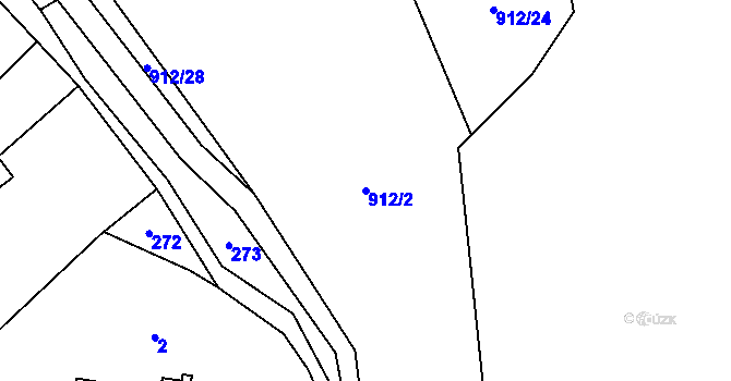 Parcela st. 912/2 v KÚ Kravaře v Čechách, Katastrální mapa