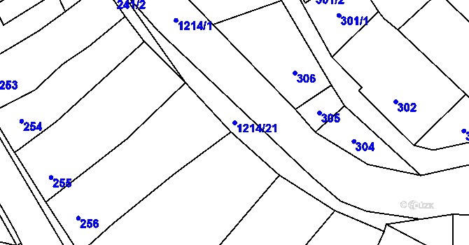 Parcela st. 1214/21 v KÚ Kravaře v Čechách, Katastrální mapa