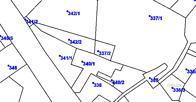 Parcela st. 337/2 v KÚ Kravaře v Čechách, Katastrální mapa
