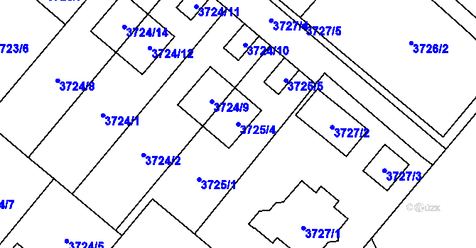 Parcela st. 3725/4 v KÚ Kravaře ve Slezsku, Katastrální mapa