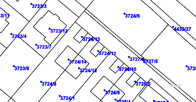 Parcela st. 3724/11 v KÚ Kravaře ve Slezsku, Katastrální mapa