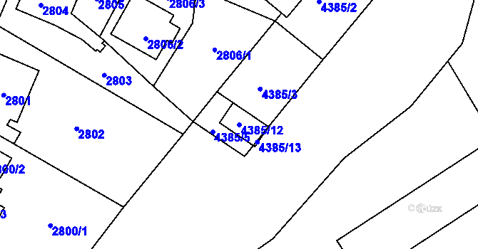 Parcela st. 4385/12 v KÚ Kravaře ve Slezsku, Katastrální mapa