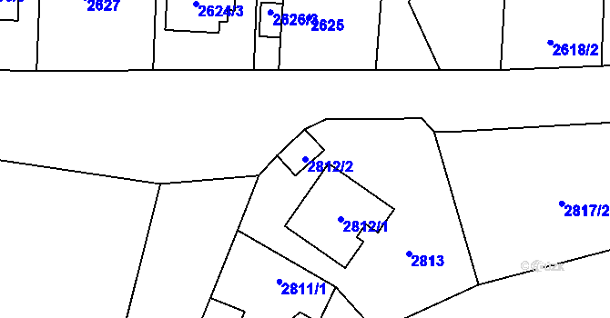 Parcela st. 2812/2 v KÚ Kravaře ve Slezsku, Katastrální mapa
