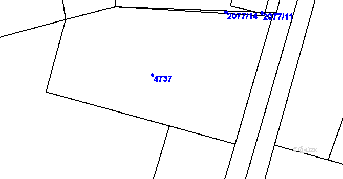 Parcela st. 2077/10 v KÚ Kravaře ve Slezsku, Katastrální mapa