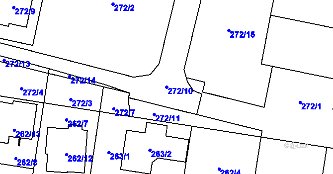Parcela st. 272/10 v KÚ Kravaře ve Slezsku, Katastrální mapa