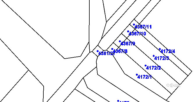 Parcela st. 4381/27 v KÚ Kravaře ve Slezsku, Katastrální mapa