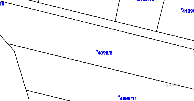 Parcela st. 4098/8 v KÚ Kravaře ve Slezsku, Katastrální mapa