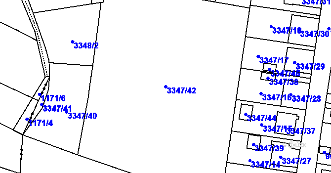 Parcela st. 3347/42 v KÚ Kravaře ve Slezsku, Katastrální mapa