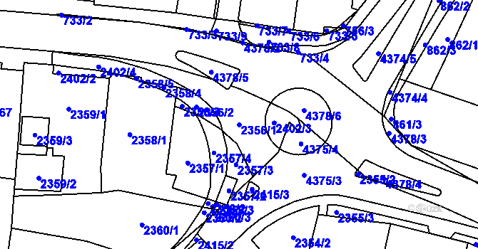Parcela st. 2356/1 v KÚ Kravaře ve Slezsku, Katastrální mapa