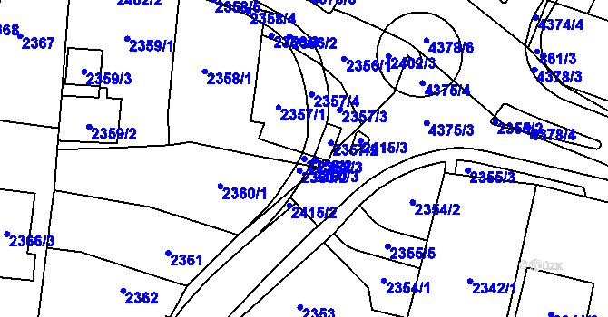 Parcela st. 2358/2 v KÚ Kravaře ve Slezsku, Katastrální mapa