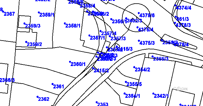 Parcela st. 2358/3 v KÚ Kravaře ve Slezsku, Katastrální mapa